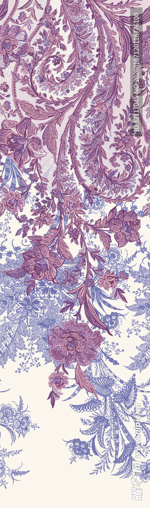 紫色花卉蕾丝图案纹理