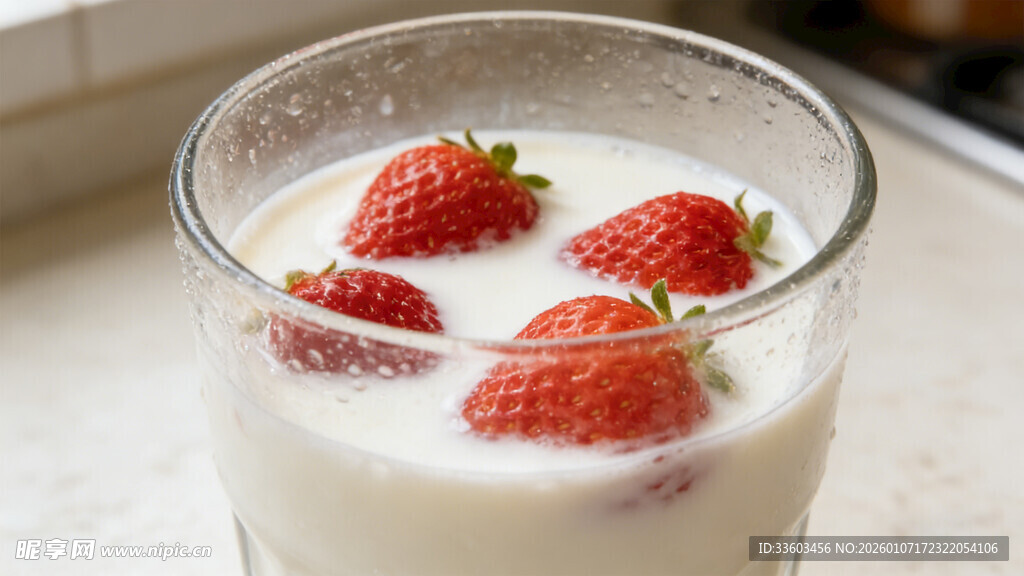 草莓牛奶饮品