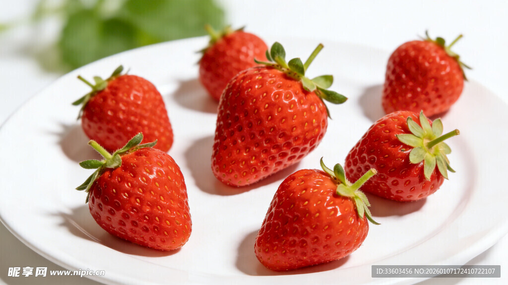 盘中新鲜草莓