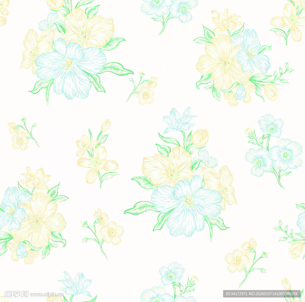 清新淡雅花卉图案背景