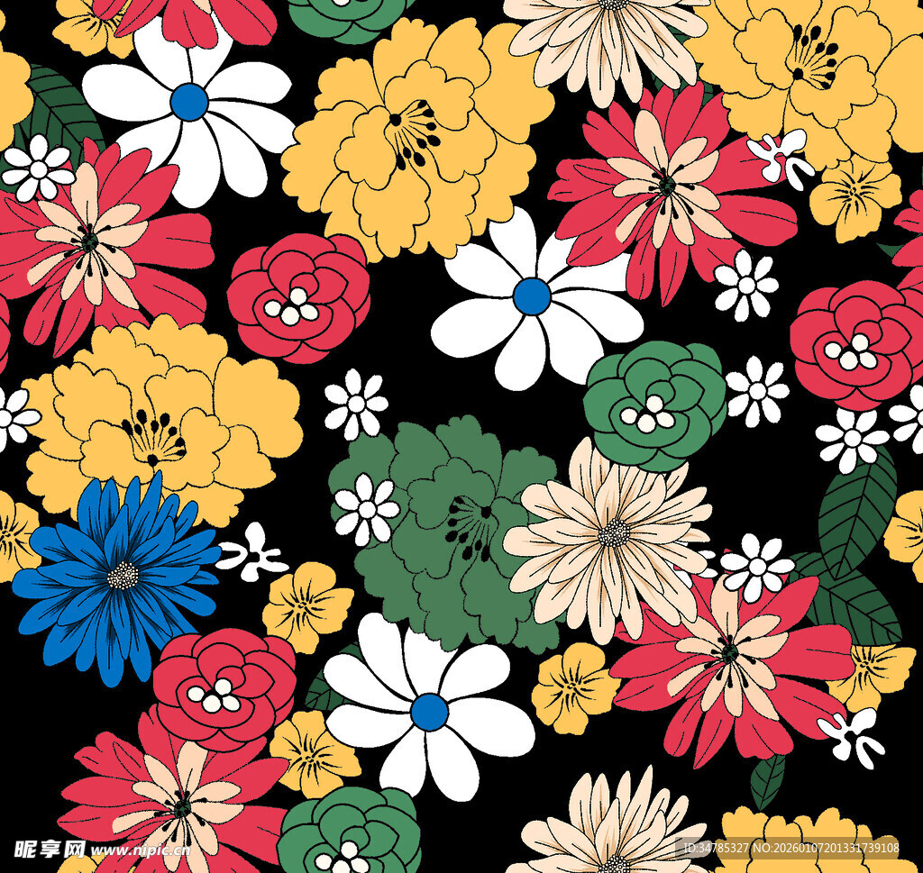 多彩花卉图案背景