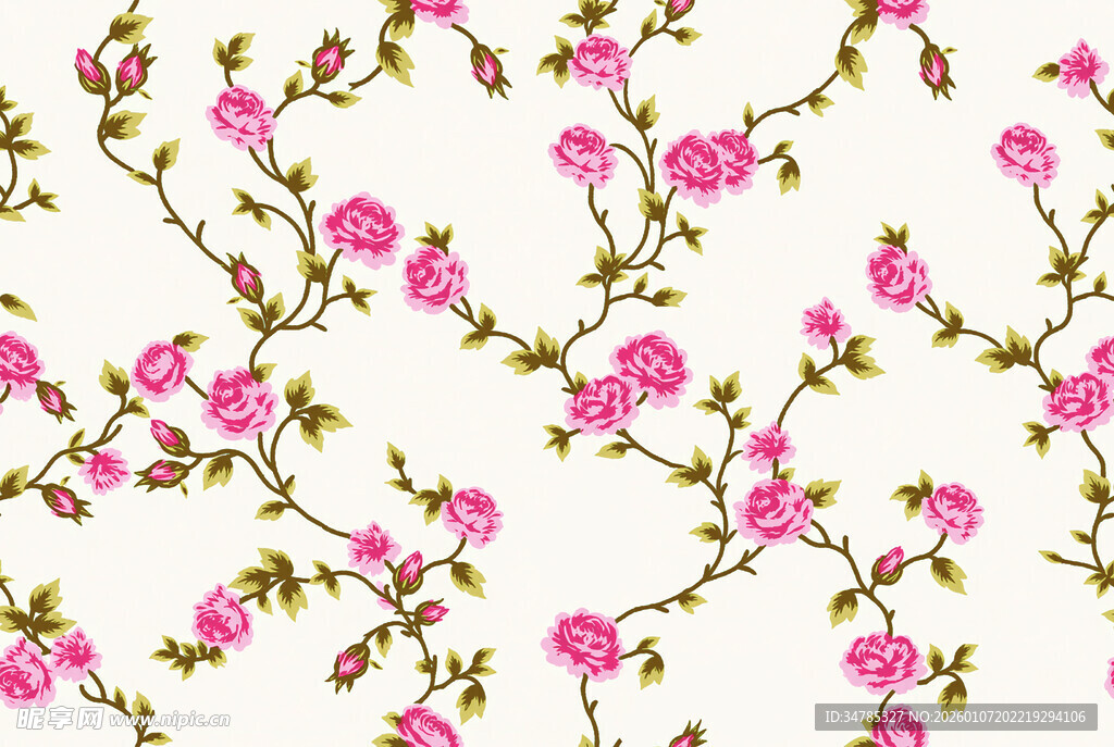 粉色花卉图案背景纹理