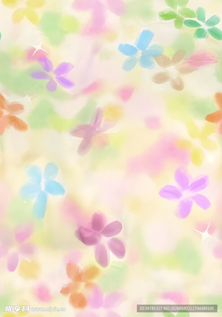 缤纷花朵梦幻背景图