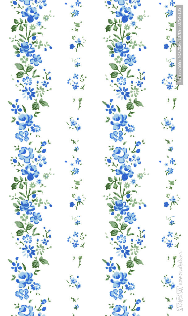 蓝白花卉图案背景