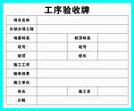 工序验收牌模板展示