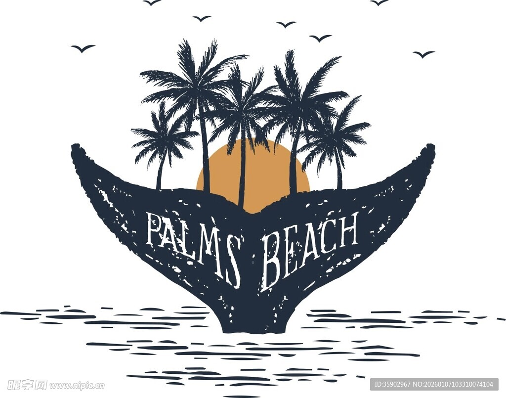 鲸鱼背上的梦幻棕榈海滩