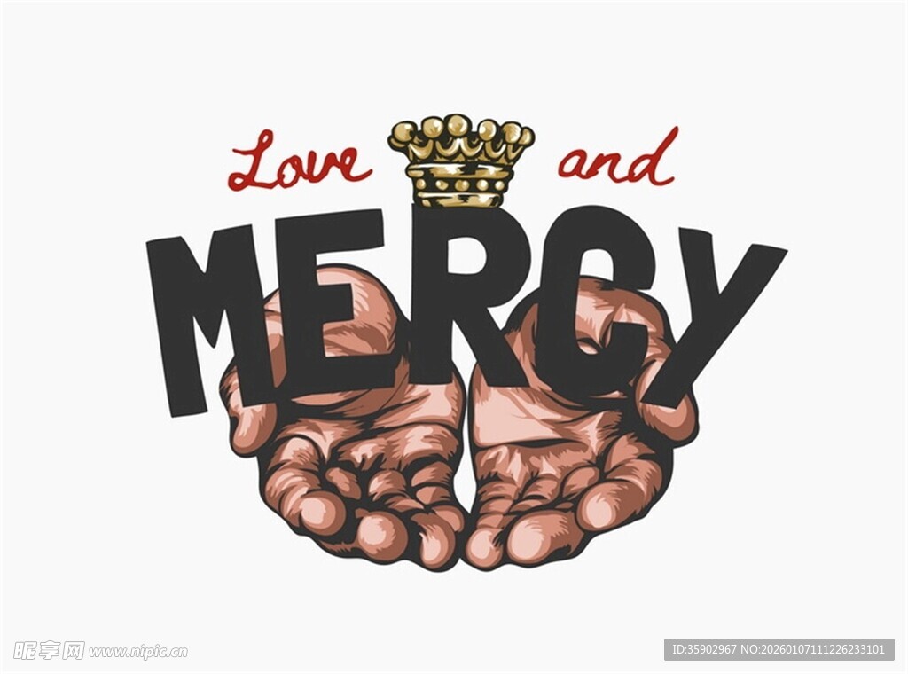 爱与仁慈主题装饰图案