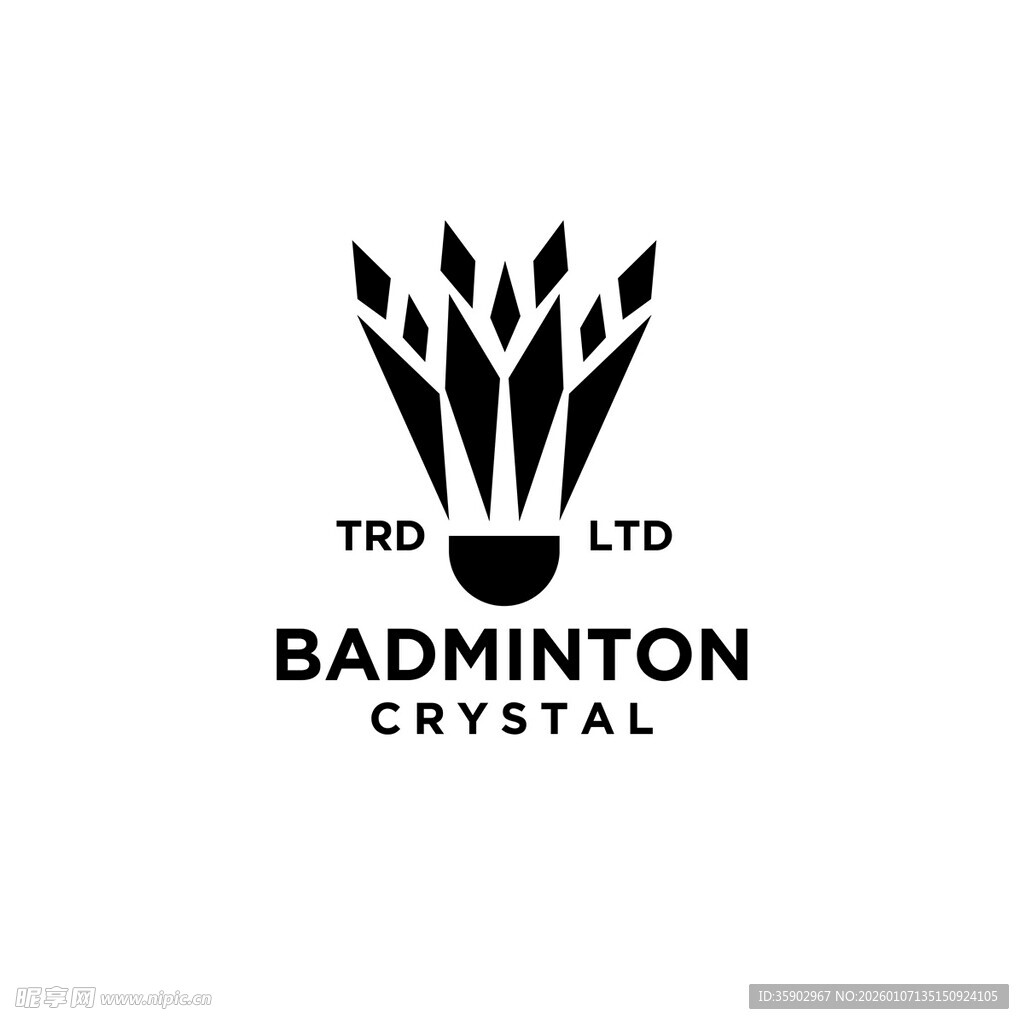 羽毛球水晶标志设计