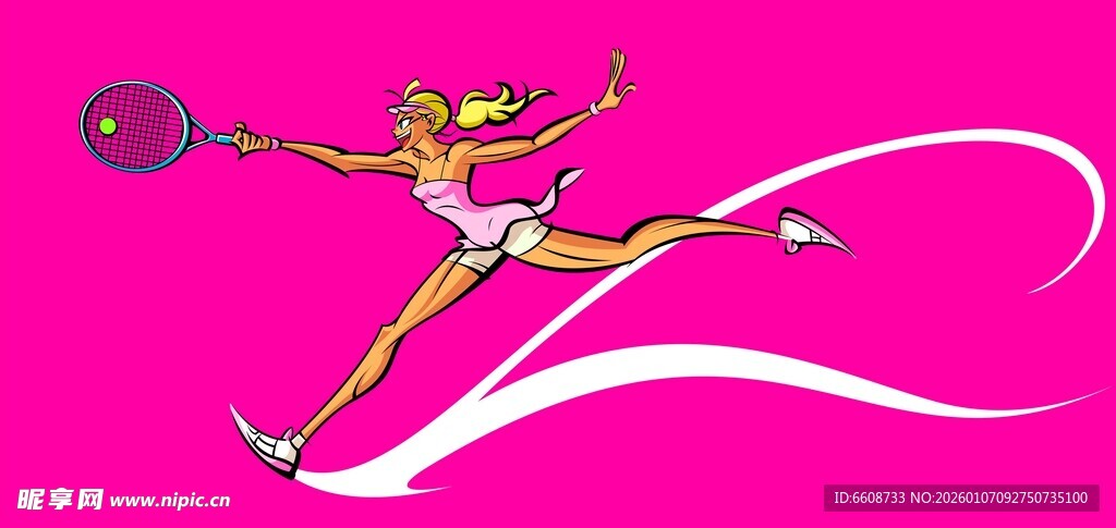 动感网球运动员活力瞬间