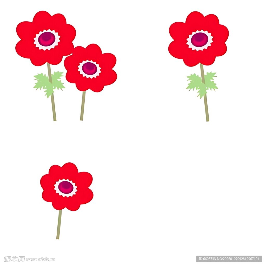 红色花朵插画
