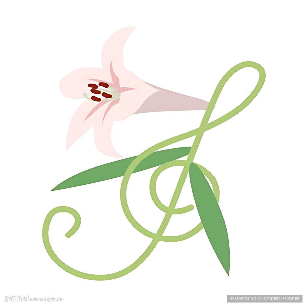 百合花与音符的梦幻组合