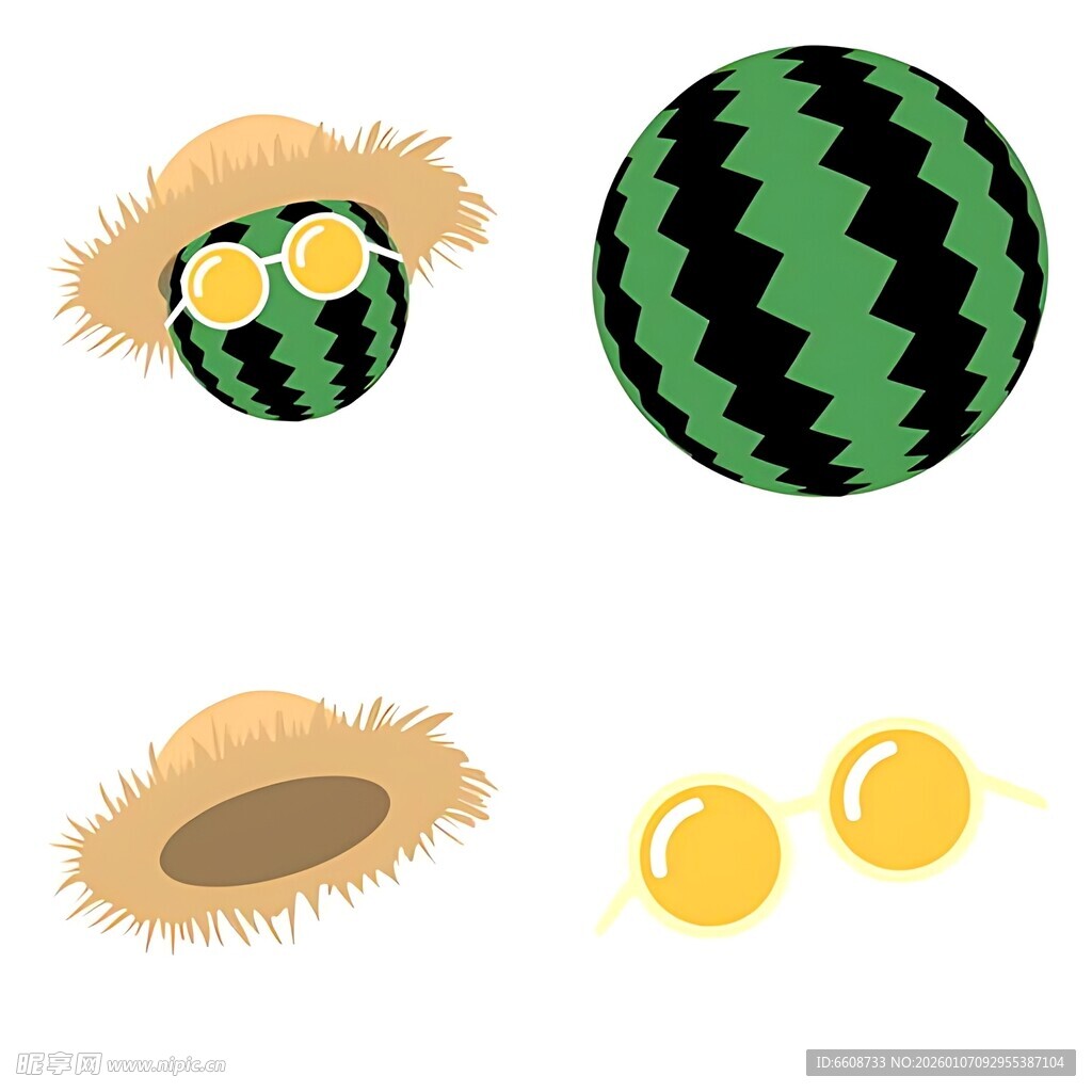 西瓜元素插画