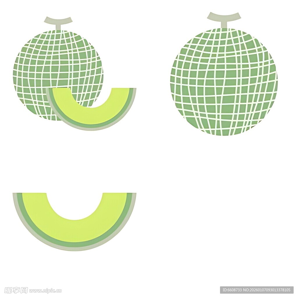 简约风甜瓜图案设计元素