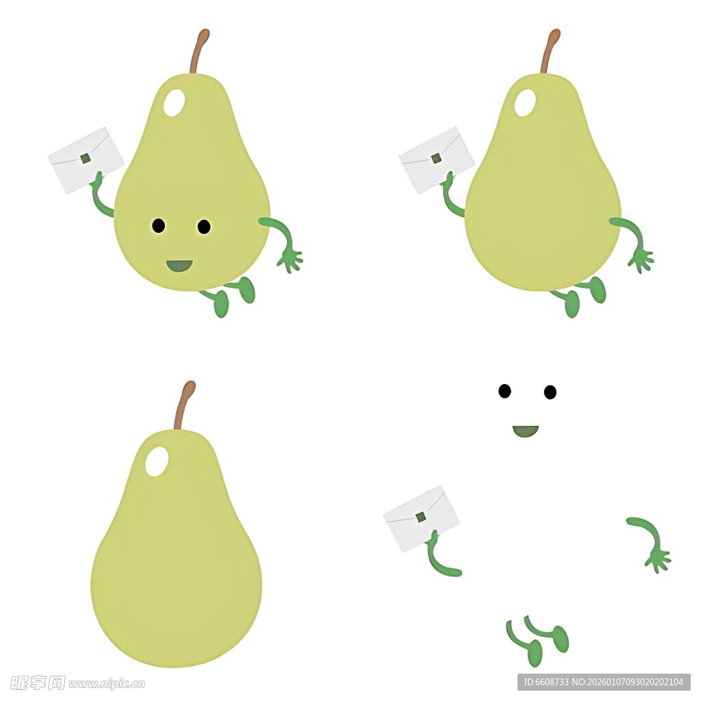 可爱拟人化梨子形象集合
