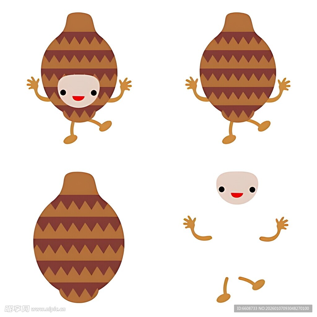 卡通坚果形象拆分展示