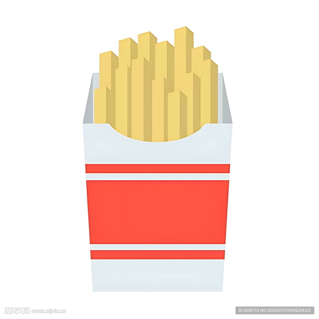 卡通风格的美味薯条