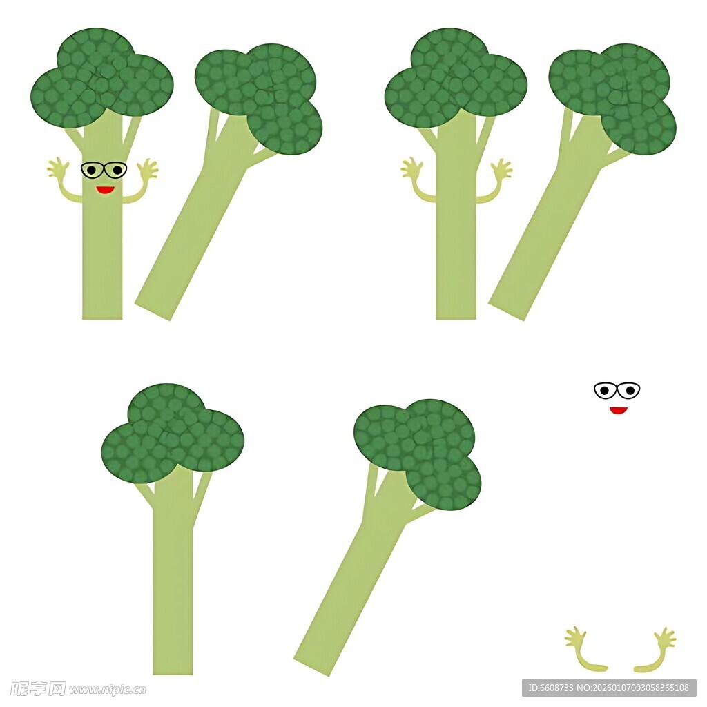 可爱西兰花卡通形象展示