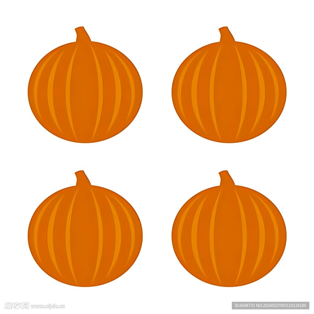 四个橙色南瓜图案