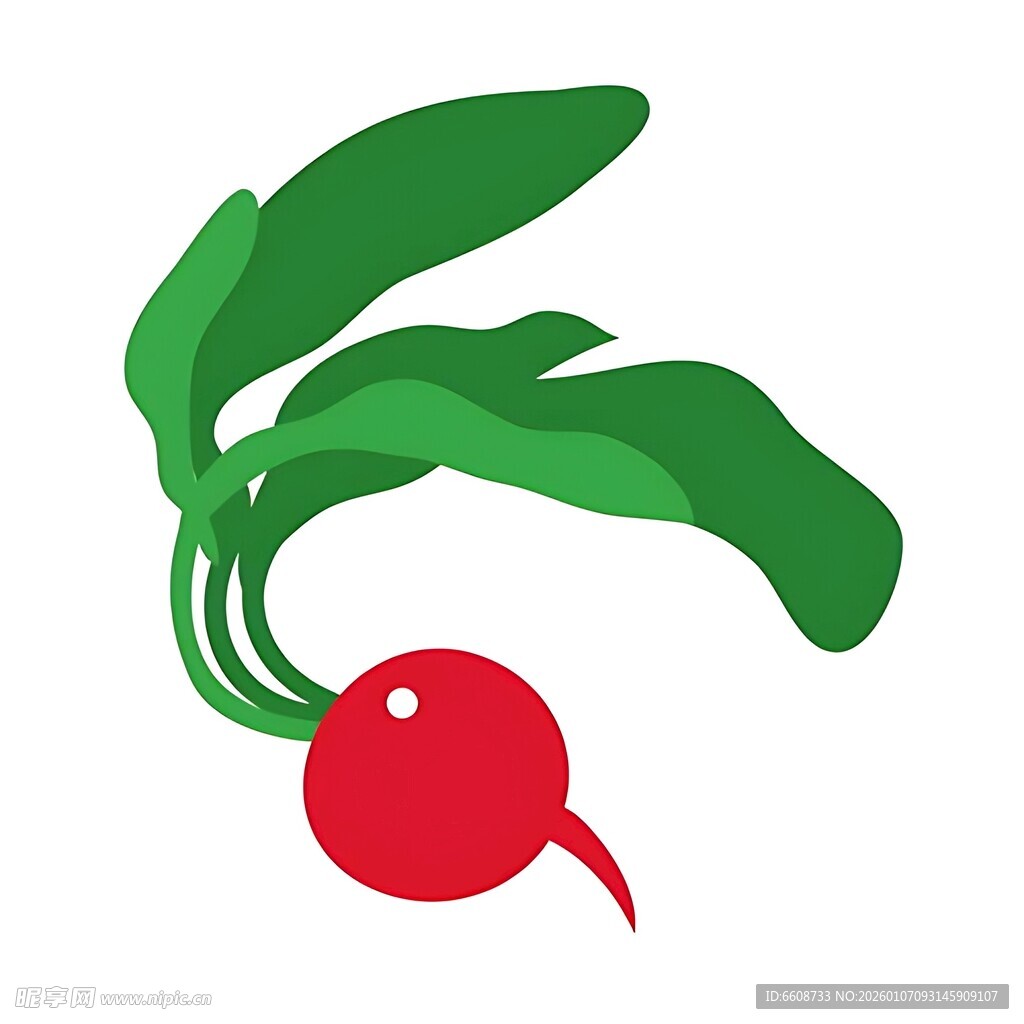 卡通形象的红色萝卜