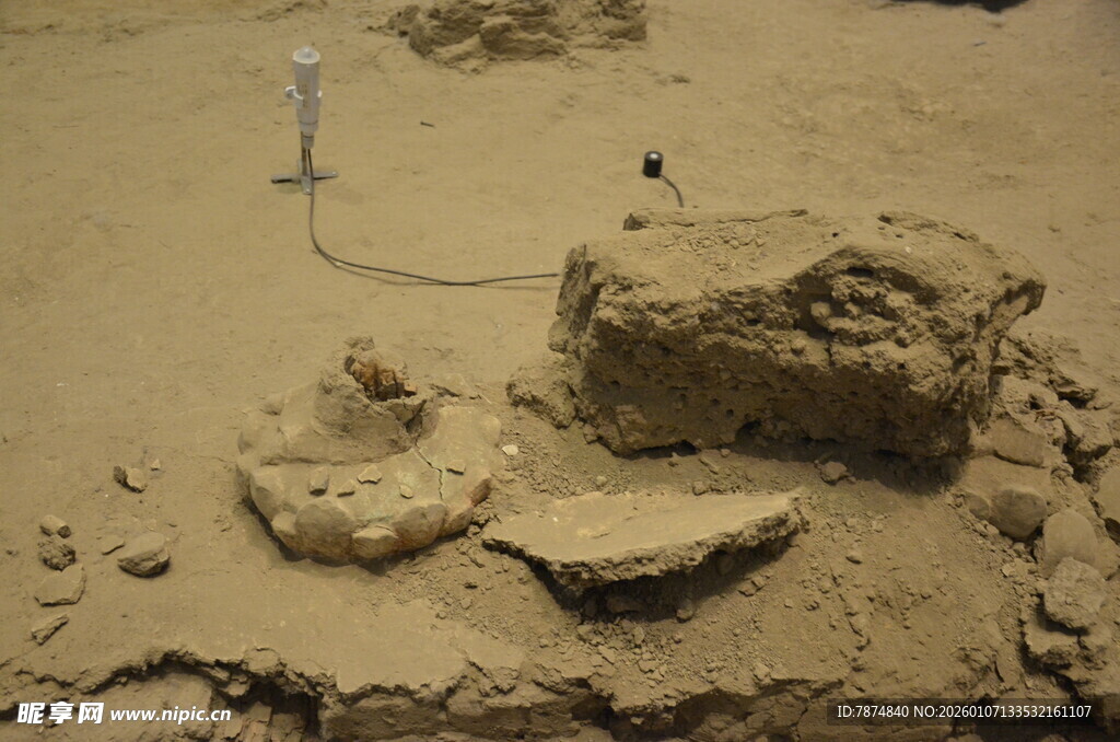 考古现场出土的古老遗迹