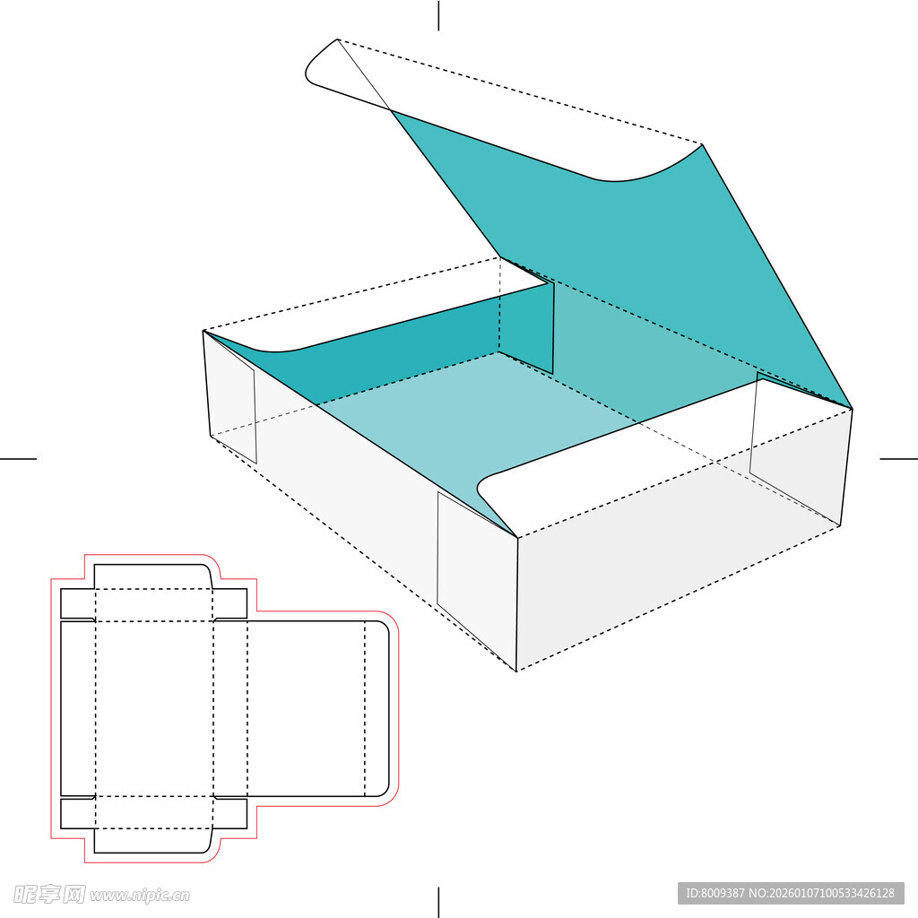 纸盒展开图设计示例