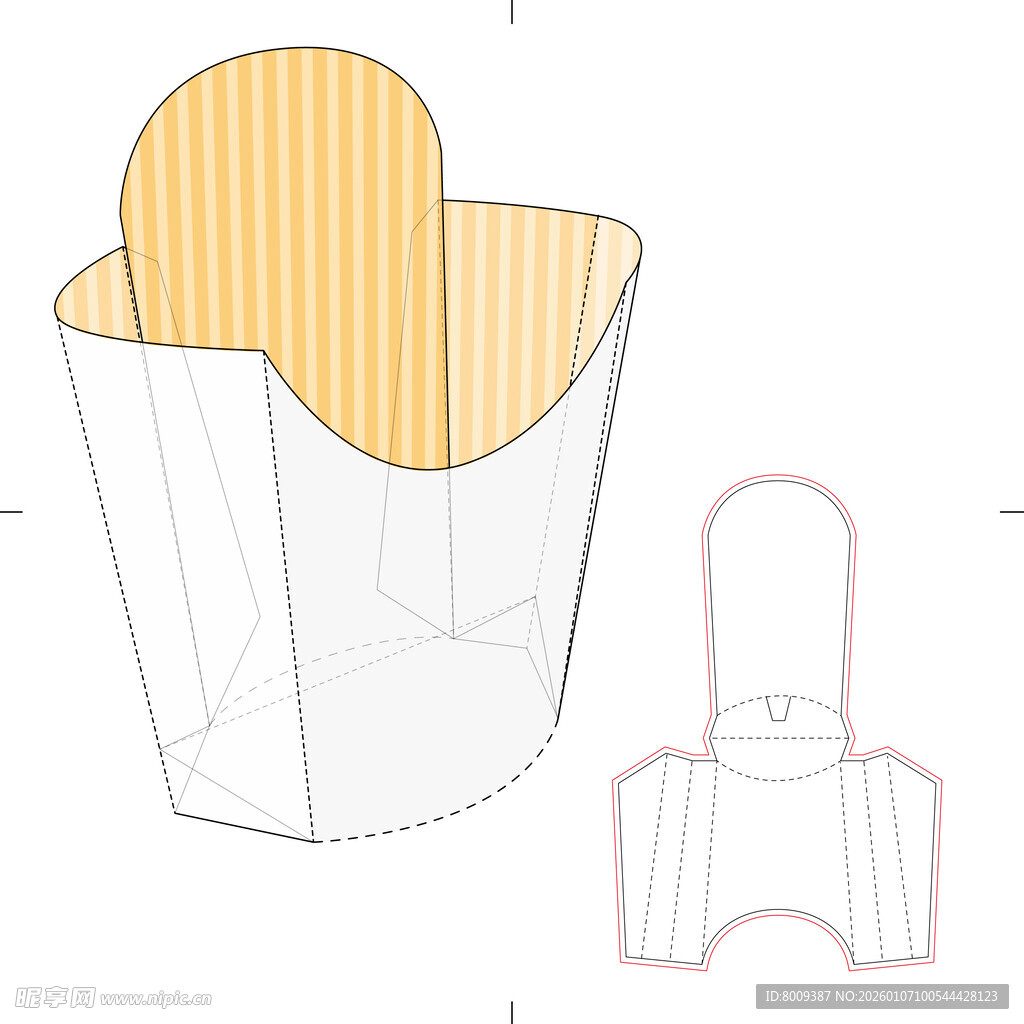 薯条包装盒设计草图