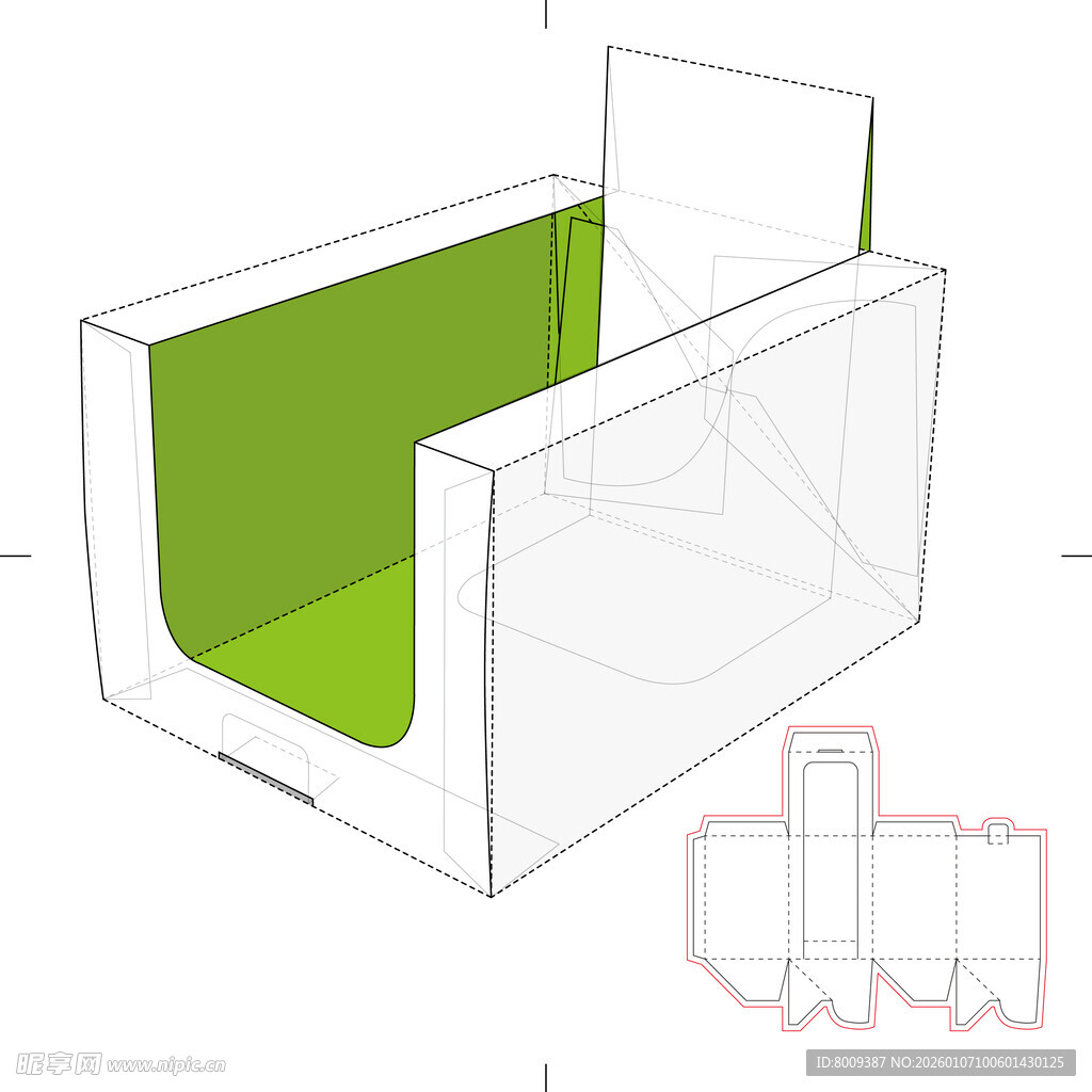 纸盒包装结构设计示意图