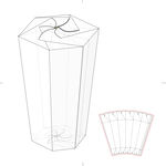 六边形纸盒包装设计草图