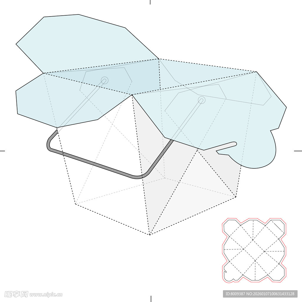 折纸纸盒展开样式图示