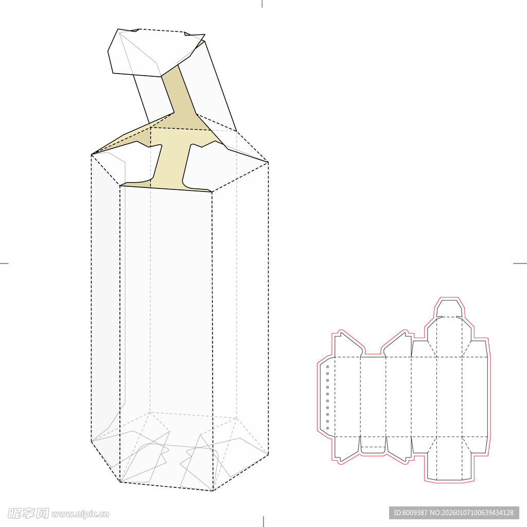六边形瓶体结构设计图