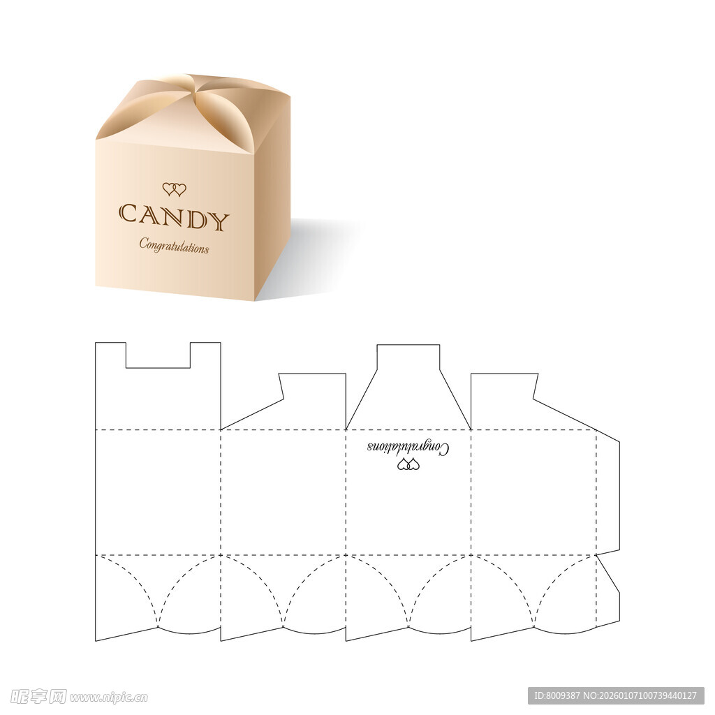 糖果包装盒模板设计图