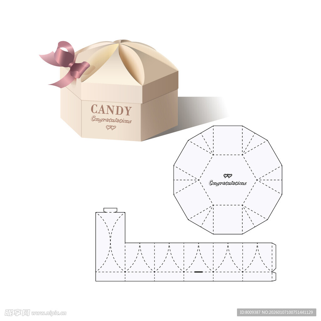 甜品包装盒设计及展开图