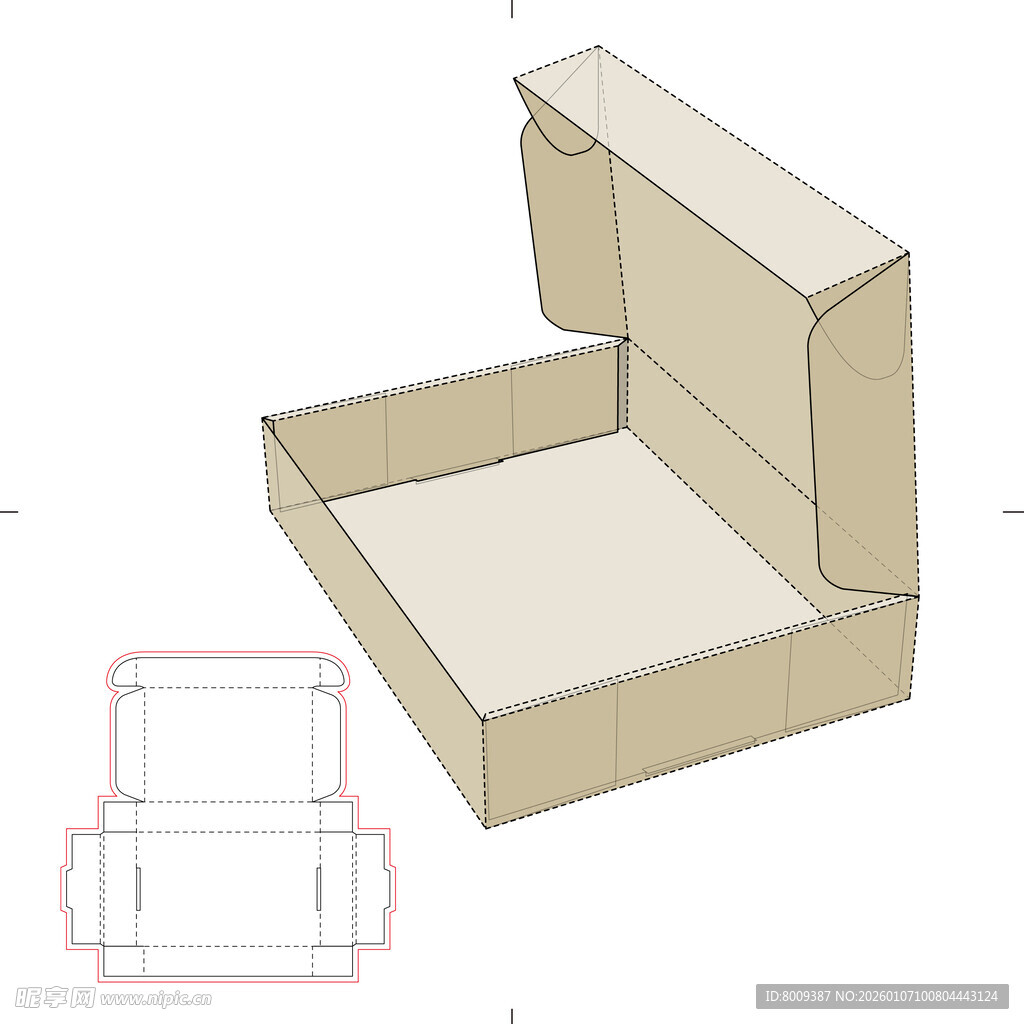 纸盒展开图设计示例