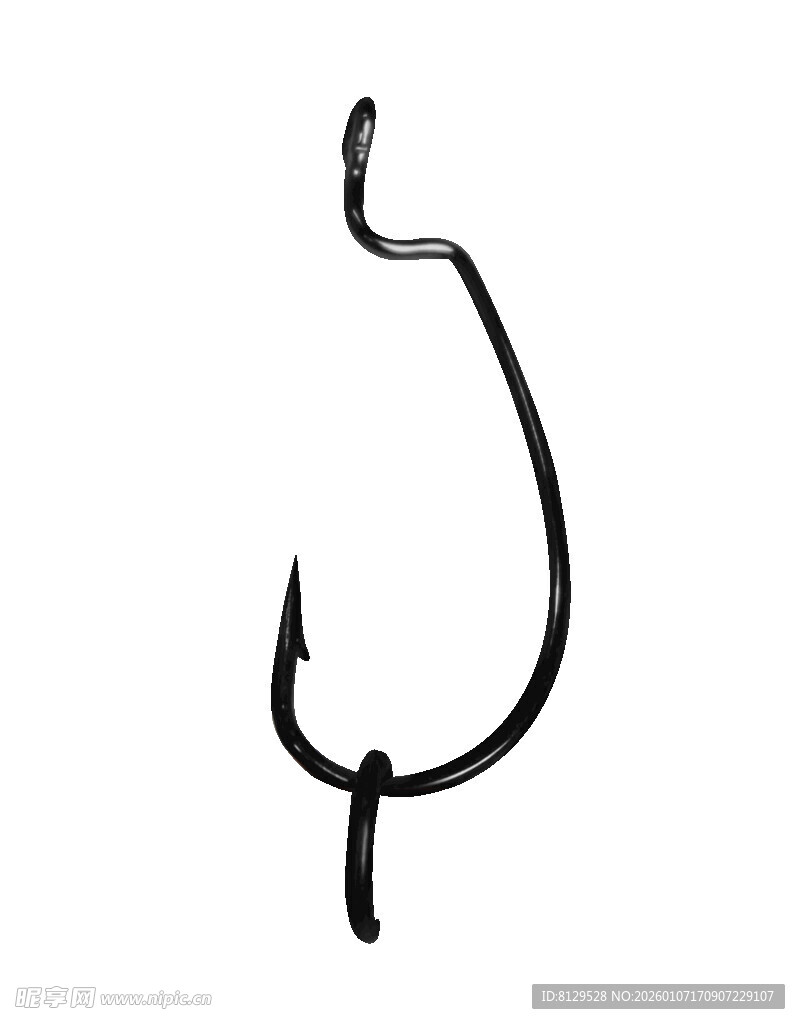 简约手绘鱼钩图案