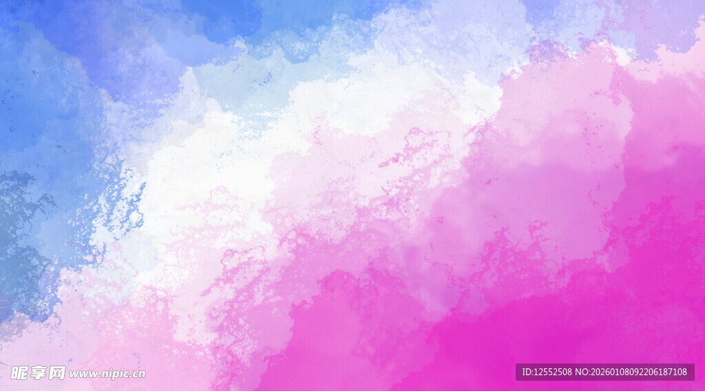 梦幻粉蓝渐变水彩背景