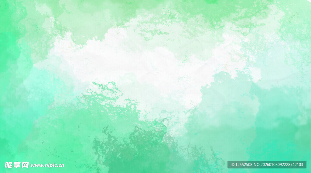 清新渐变绿系水彩背景