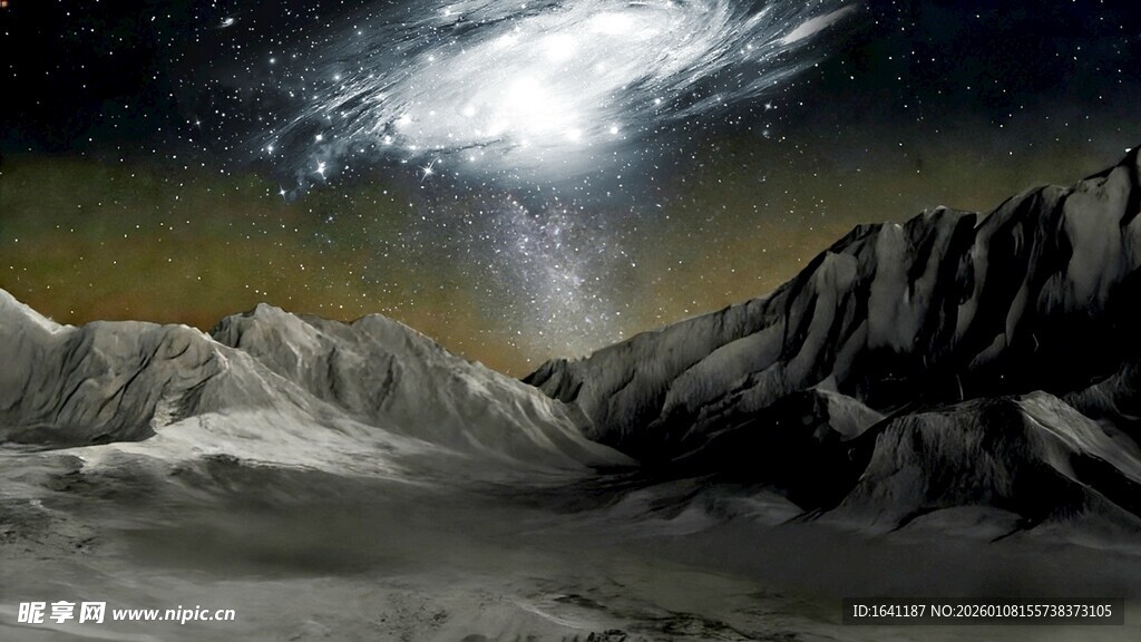 银河下的黑色山脉