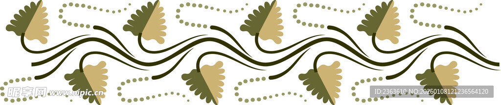 金色藤蔓图案装饰元素