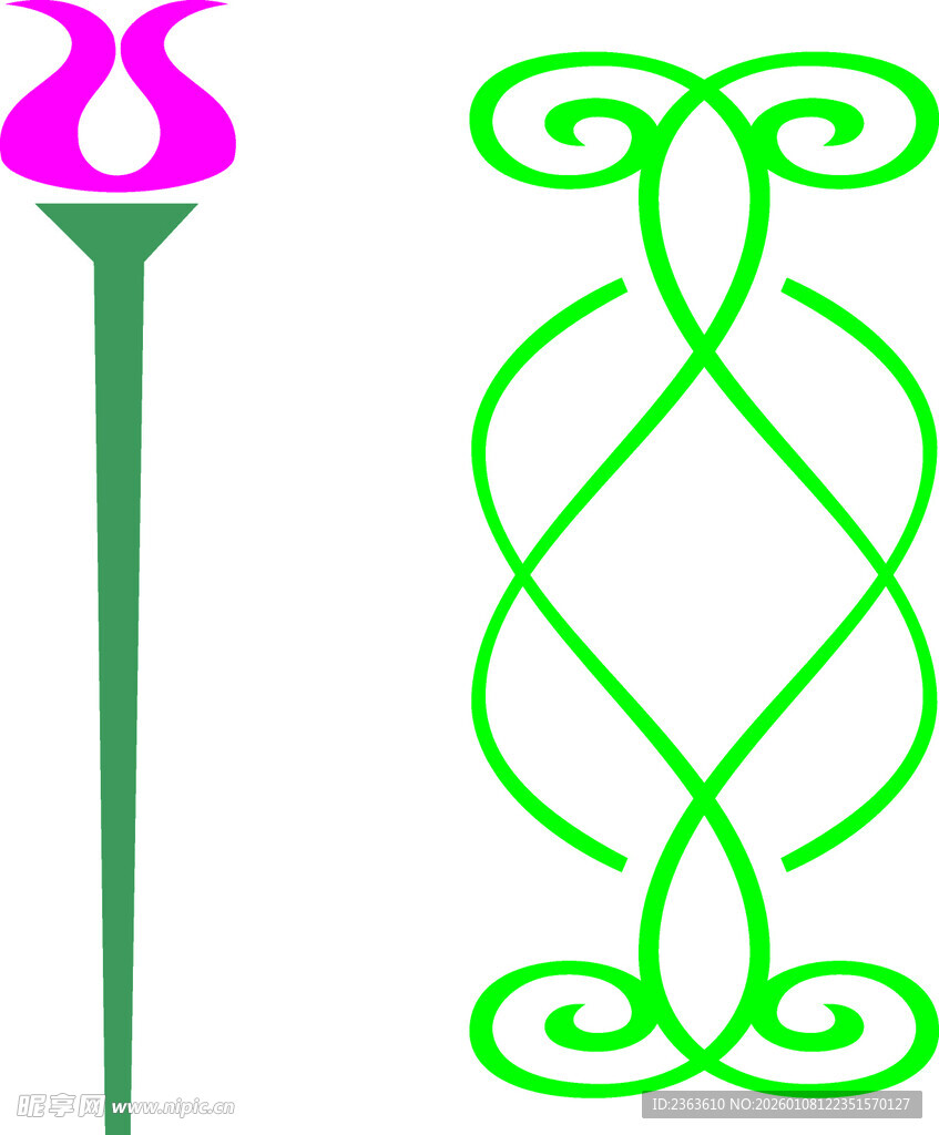 奇幻魔法权杖与装饰图案