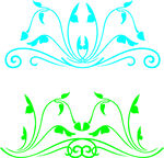 蓝绿花卉装饰图案