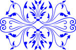 蓝白对称花纹装饰图案