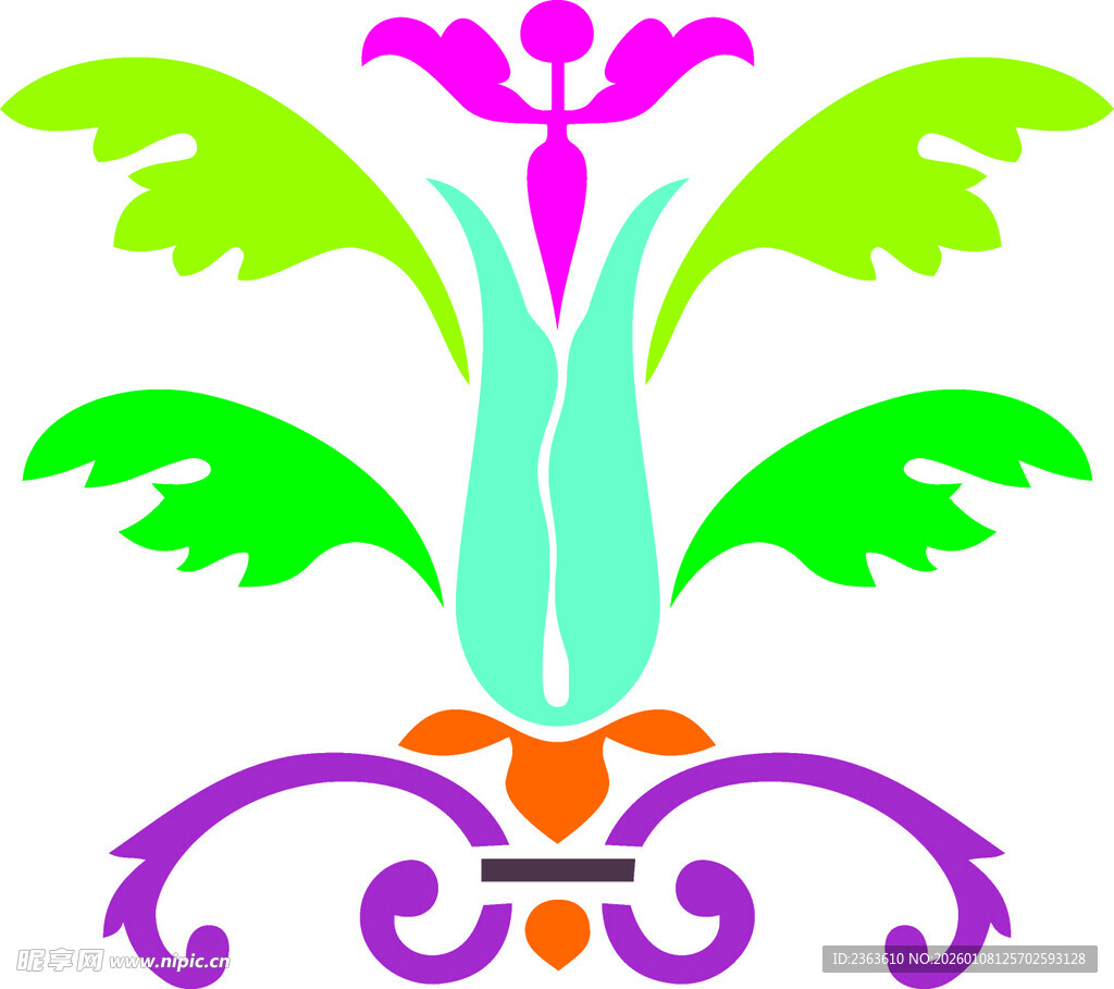 多彩花卉装饰图案