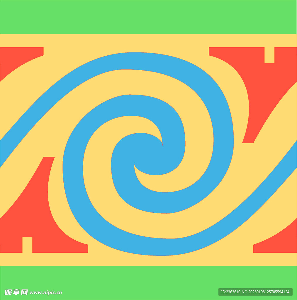 多彩螺旋图案装饰元素