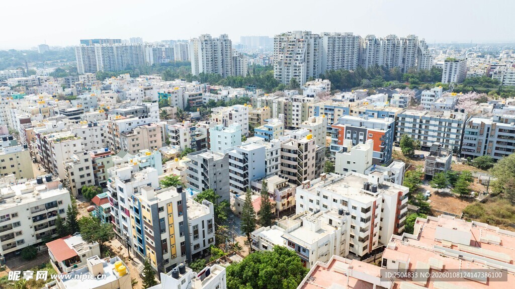 城市建筑群俯瞰景观