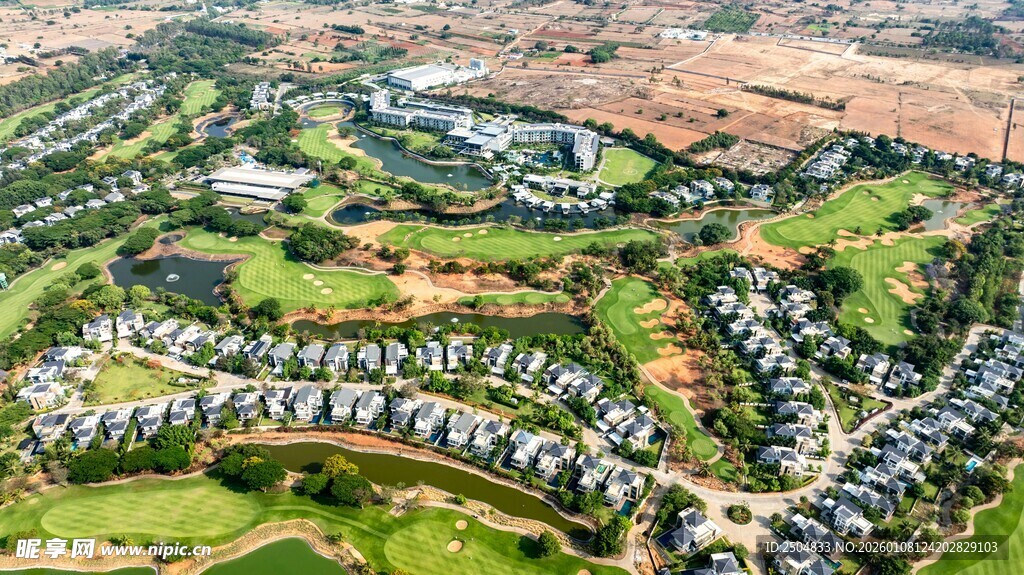 俯瞰现代住宅小区景观