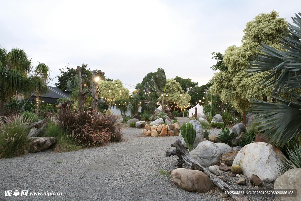 园林景观中的植物与石景