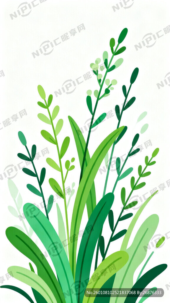 生成一张手绘花草的插画