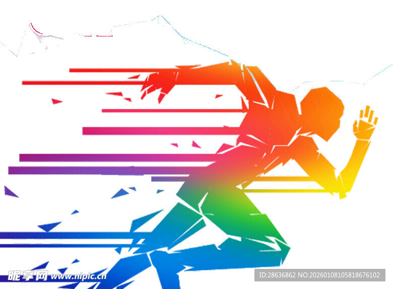 体育运动人物剪影 