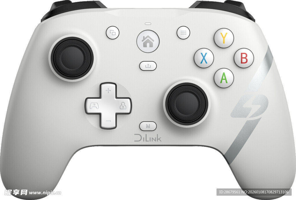 白色游戏手柄特写