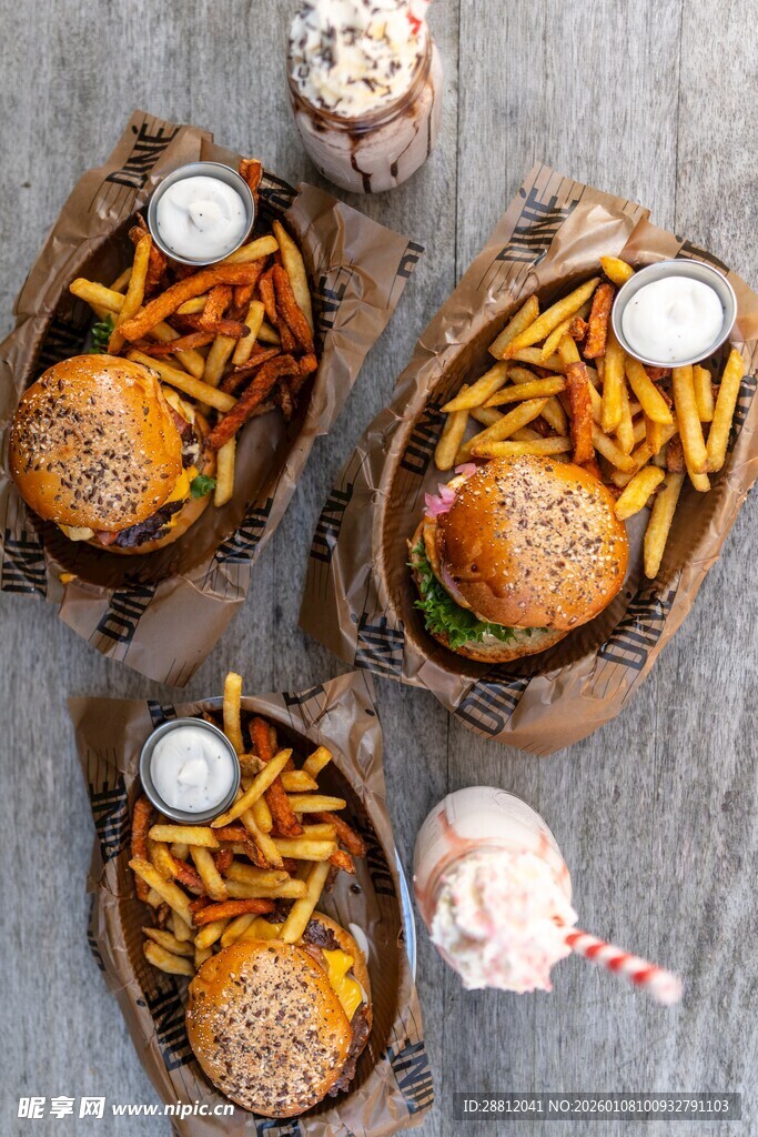 美味汉堡薯条套餐组合